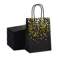 SGS Gold Foil Stamping Recycled Kraft Paper Bags