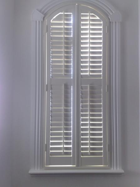 indoor 100% basswood arch shutters for windows without control bar