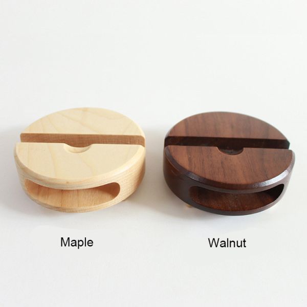 Walnut / Maple Wooden Portable Mini Speaker , Customized Smartphone Sound Amplifier