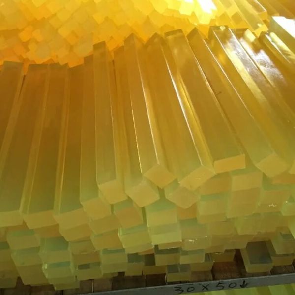 Polyuréthane ou nylon jaune Rod en plastique, barre d'unité centrale de longueur de 300 - de 500mm