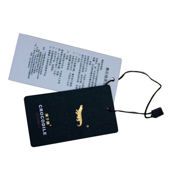 2 Tags Black / White Clothing Hang Tags For Leather Bags 120* 60 mm