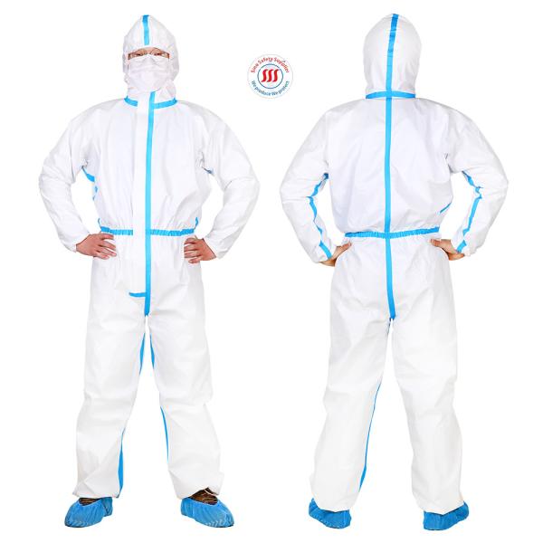 Disinfect Bio Security Type 4 Disposable Coveralls 65g SF Microporous Suit For Men Women