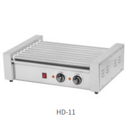 HD-11 Stainless Steel Electric Hot Dog Machine with Adjustable Temperature Control and 1.1kw Power