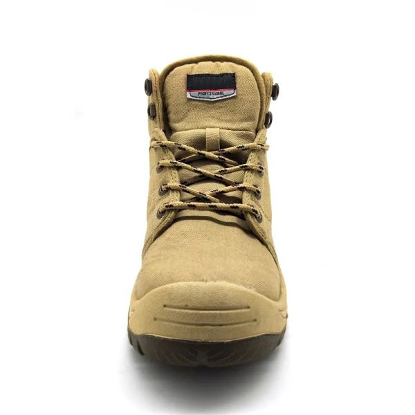 PU Sole Electrical Safety Shoes Yellow Canvas Steel Toe Shoes Industrial