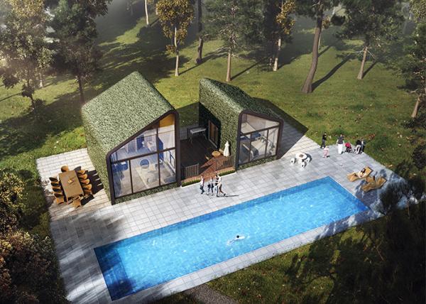 Estúdio de aço do jardim da luz da casa pré-fabricada do projeto moderno para os jogos de aço da casa do feriado