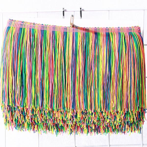 Colorful custom design OEM rayon fringes trimming for garment clothes decoration