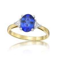 El óvalo de 925 Sterling Silver Wholesale Tanzanite Ring cortó el anillo de compromiso de la boda de Tanzanite de la piedra azul