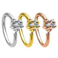 anel de prata do septo da estrela de Gem Nose Piercing Jewellery 18G do zircão de 4mm