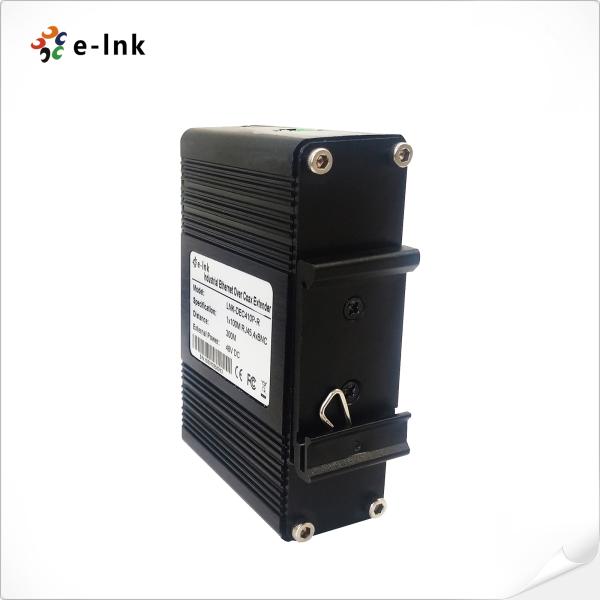 DIN-Rail Ethernet over Coax Receiver with 4-Channel Input and PoC Function