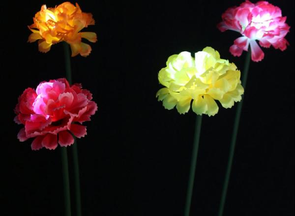 LED Simulation Carnation Lights Park Lawn, Beautiful Display, Decorative Lighting Festival