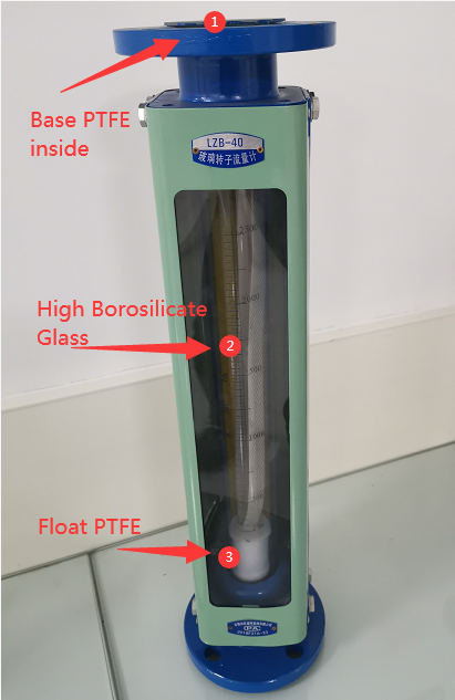 Chemical Flow Meter for Anti-Corrosion Glass Rotameter Medium Chemical liquid and gas