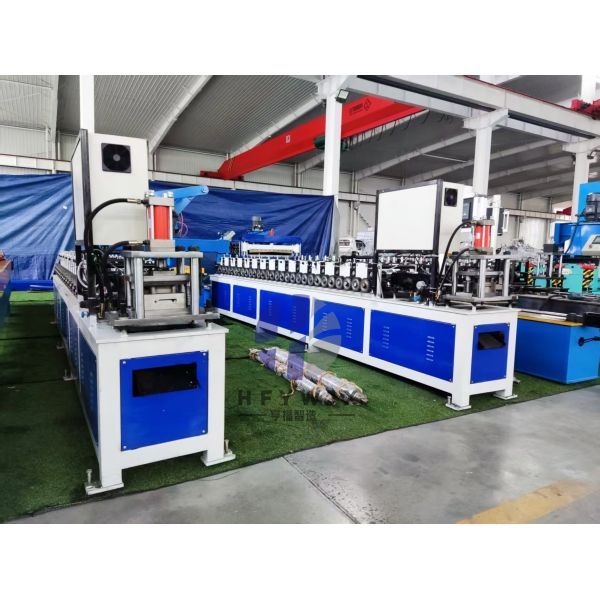 High Speed Galvanized Steel Roller Door Roll Forming Machine PLC Control System And 16mm Wall Plate