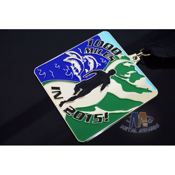 Running Fishing Or Funny Custom Sports Events Medals Bespoke Logo Shiny Gold Plating