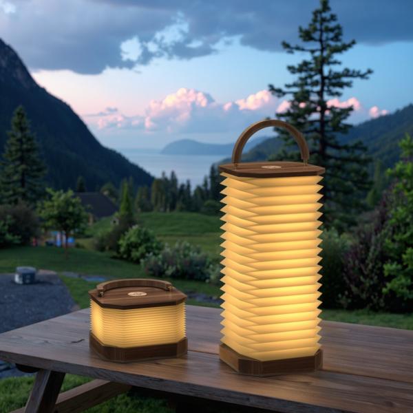 LED RGB Table Sculptural Accordion Light Vertical Lamp Warm White