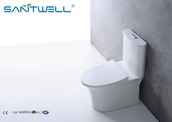 White Color Ceramic Single Piece Toilet  Bowl for hotel / home