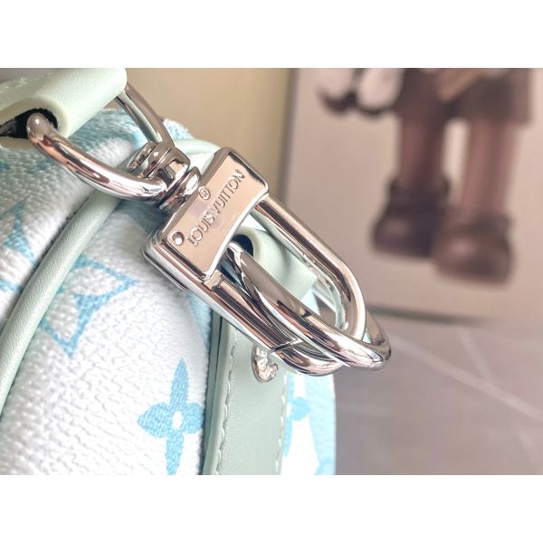 Сумка перемещения Keepall BandoulièRe 50 сумки вензеля LV дела дизайнерские голубая