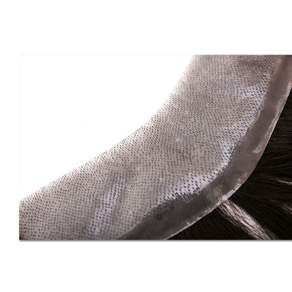 100% Human Hair Toupee for Men Full Hand Made Processing Technic Right Toupee Design