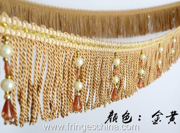 Handmade fashionable chain beads lace tassels fringes for curtain/sofa/pillow/stage decoration
