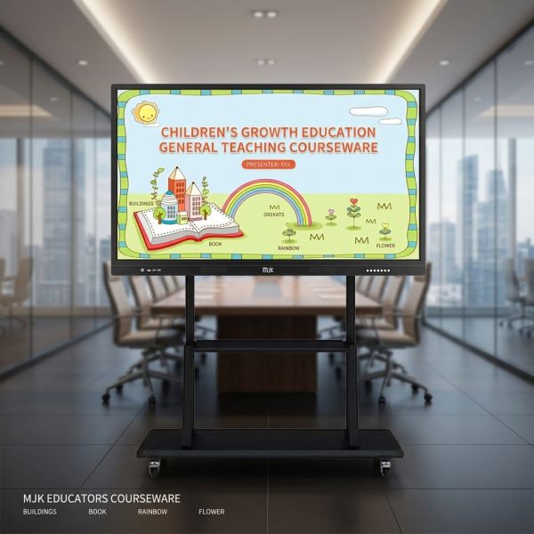 55 65 75 Interactive Flat Panel Touch Screen Smart Meeting Board Android Windows Dual OS All in One Boardroom Display