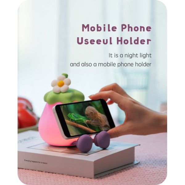 Vegetales pequeñas berenjenas lámparas de silicona USB recargable dormitorio de la cama Pat luces nocturnas para regalos