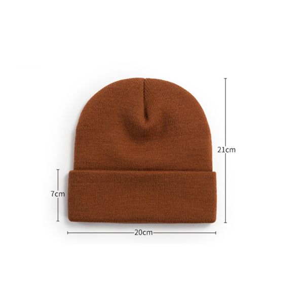 Custom Embroidery Logo Solid Color Adult Knit Hat