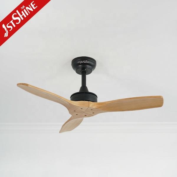 1stshine Natural Wood Blades Ceiling Fan Remote Control e Grande Vento para Grandes Espaços