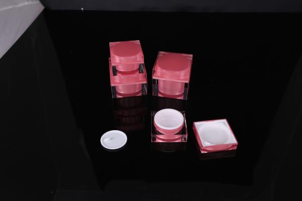hand lip crystal pump empty square white Screen Printing Airless 30ml Cosmetic Cream Jars