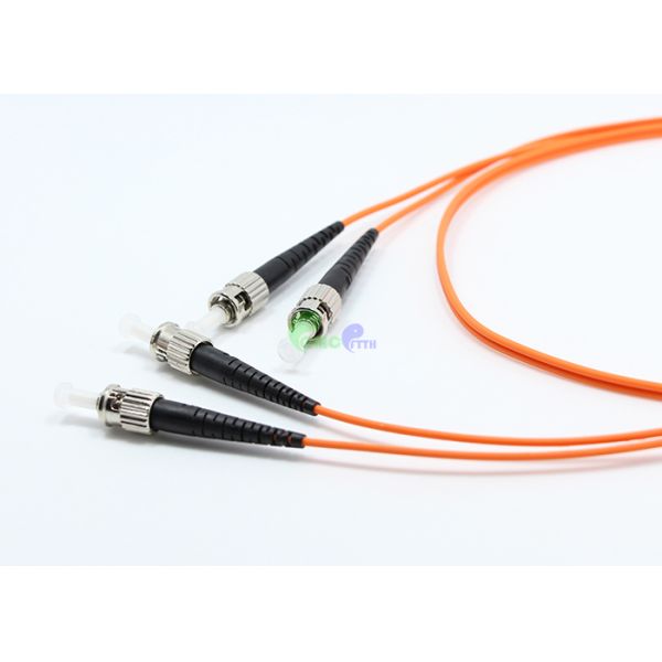 OM2 50 / 125 ST To ST Fiber Patch Cable PC To PC Polish LSZH Orange For Gigabit Ethernet