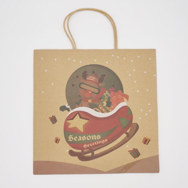 Environmental Friendly Custom Brown Paper Bags Portable Recycled