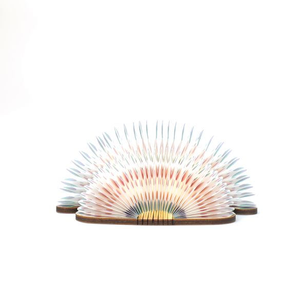 Decorative Folding Origami Paper Mushroom Lamp Wooden Base