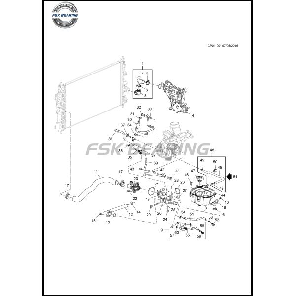Chevrolet Cruze Opel Astra 13256823 13465094 Vaso de expansión plástico transparente