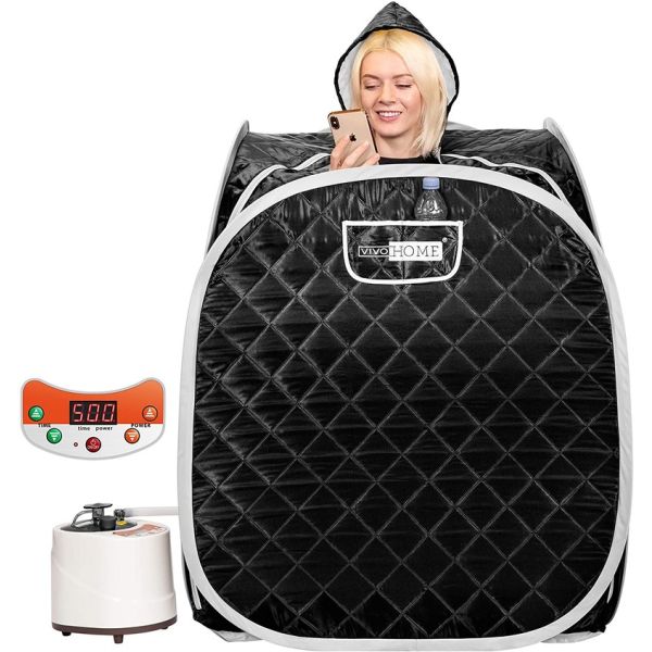 Modern Portable Remote Control Foldable Personal Spa Chair Foldable Sauna Steam Bag Sauna Spa Tent Therapeutic Home Therapeutic Black