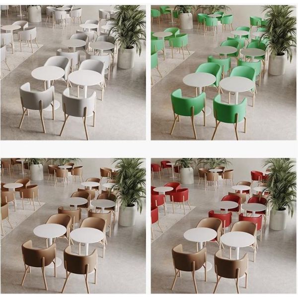 Custom Made Hotel Restaurant Fast Food Commercial Half Round Circle Booth Seating and Dining Chairs Furniture