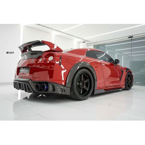 GTR R35 Nissan Body Kit Carbon Fiber KP Style Bumper Spoiler Front Widebody Kit