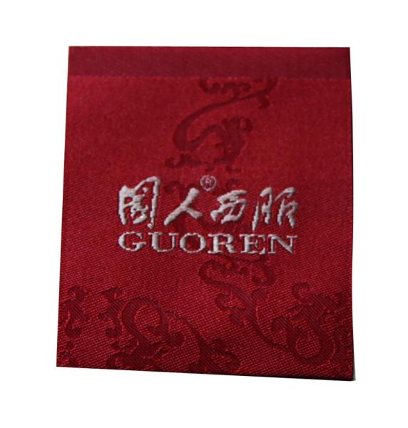 Black / Red / Grey Shrink-proof Clothing Woven Labels, Embroidered Garment Label