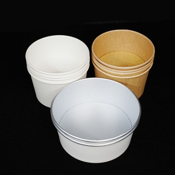Low price customized eco-friendly recyclable fast food kraft paper restaurant container salad noodle soup paper bowl