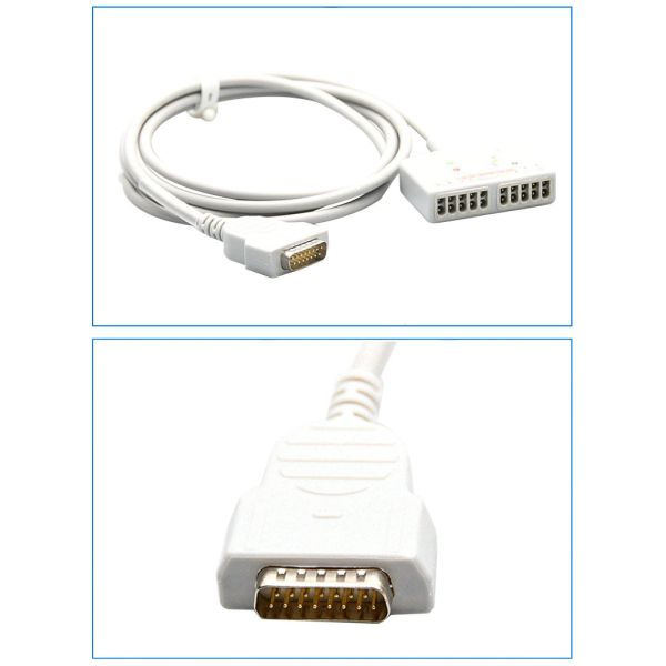 European Standard Ten-Lead ECG Main Cable Model KD2-1201Q10I 2.7m Compatible Marquette 1200 Alcohol Medical Consumables CE