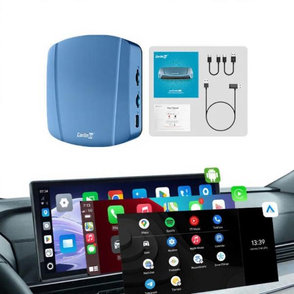 Android 15 CarPlay TBox Ultra Modelo Tarjeta Sim GPS Navegación 8+128G Adaptador inalámbrico Carplay Ai Box