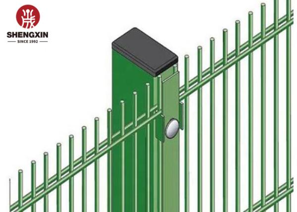 Perimeter Security Double Wire Fence Galvanized And Pvc Coated