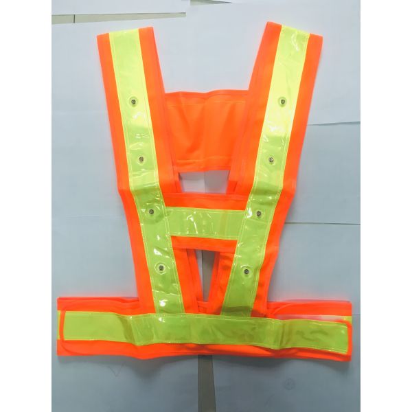 Orange Yellow LED Light Safety Vests Polyester Safety Vest 120 Grams