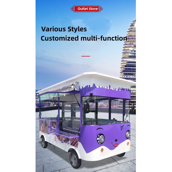 Outdoor Fast Food Carts Crepe Food Truck with Snack Mobile Kitchen Cooking Equipments