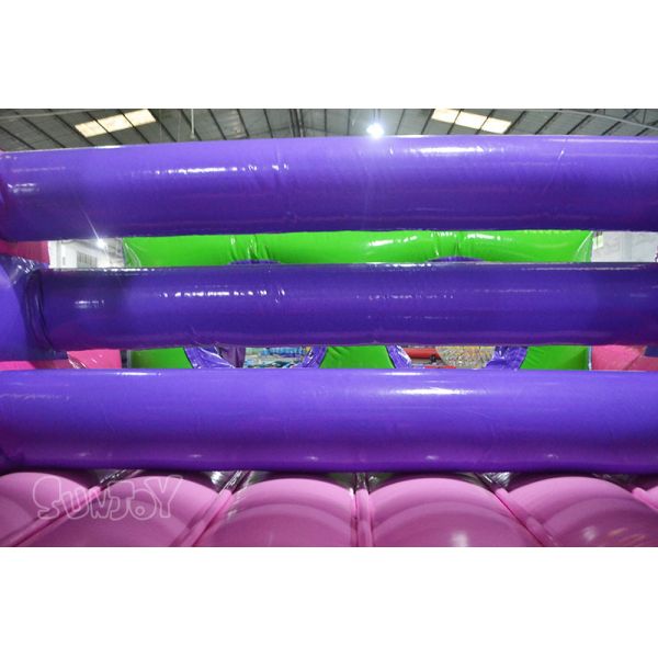 12M Length Pink Green Inflatable Obstacle Course For Adult