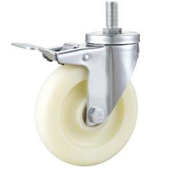 medium duty 4  thread stem white PP caster, Rueda, 100x32mm pure white nylon castor,