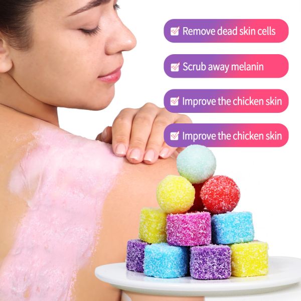 ODM 80G Bath Salt Scrub Ball Cleansing Dead Skin Cells Chicken Skin Bath Brushing