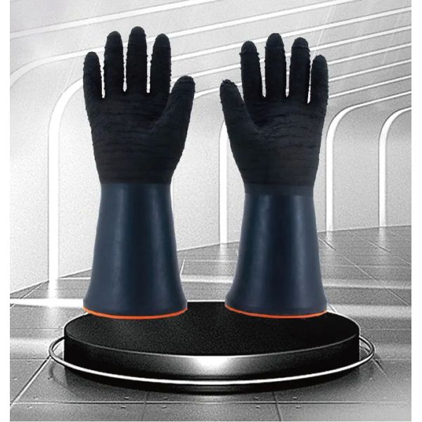 Custom Industrial Acid And Alkali Resistant Non-Slip Gloves 35cm Lengthened Thick Wear-Resistant Gloves