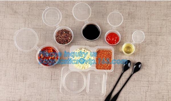 Disposable Sauce Cups With Lid Food Storage Containers Boxes Package Box&Lid Portable Disposable Portable Plastic Cups