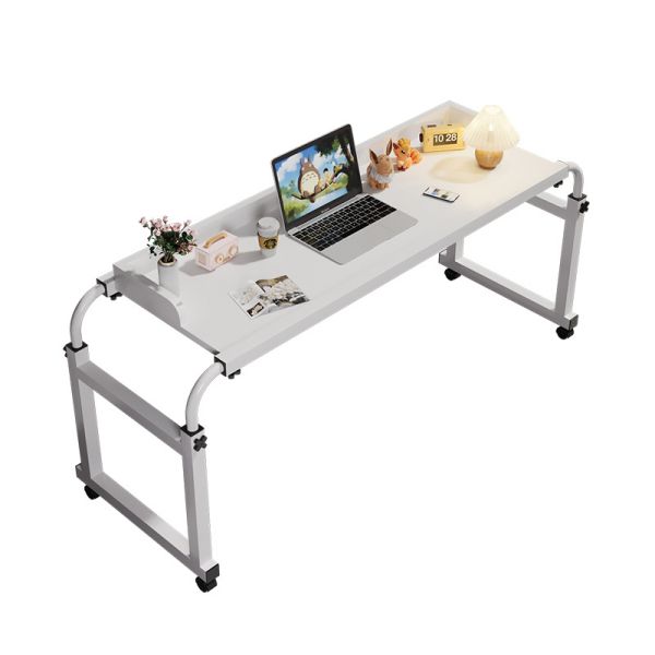 Adjustable Wooden Double Desktop Laptop On Bed Workstation Table with Wheels Care Nursing Mobile Adjustable Straddle Bed Lazy