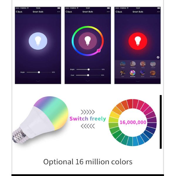 Работы шариков СИД Dimmable E26 умные WiFi с Alexa гуглят домашнее 2700K-6500K RGBWW