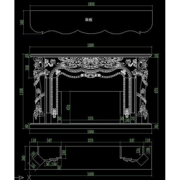 Customized Size Beige Marble Fireplace Surround With Polished / Drawing Surface