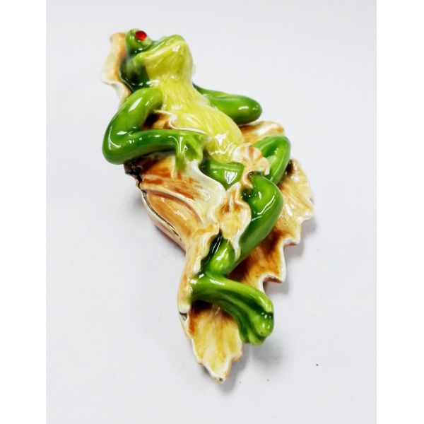 Frog enamel trinket jewelry box frog shape fancy jewelry gift box for Jewerly